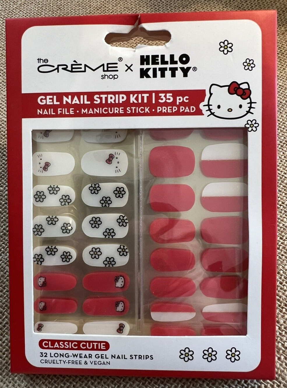 HELLO KITTY 35 Piece Gel Nail Strip Kit-Classic Cutie, NWT